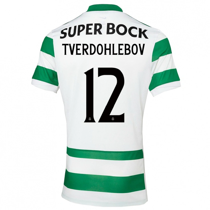 Danxen Niño Camiseta Alex Tverdohlebov #12 Verde Blanco 1ª Equipación 2025/26 La Camisa México