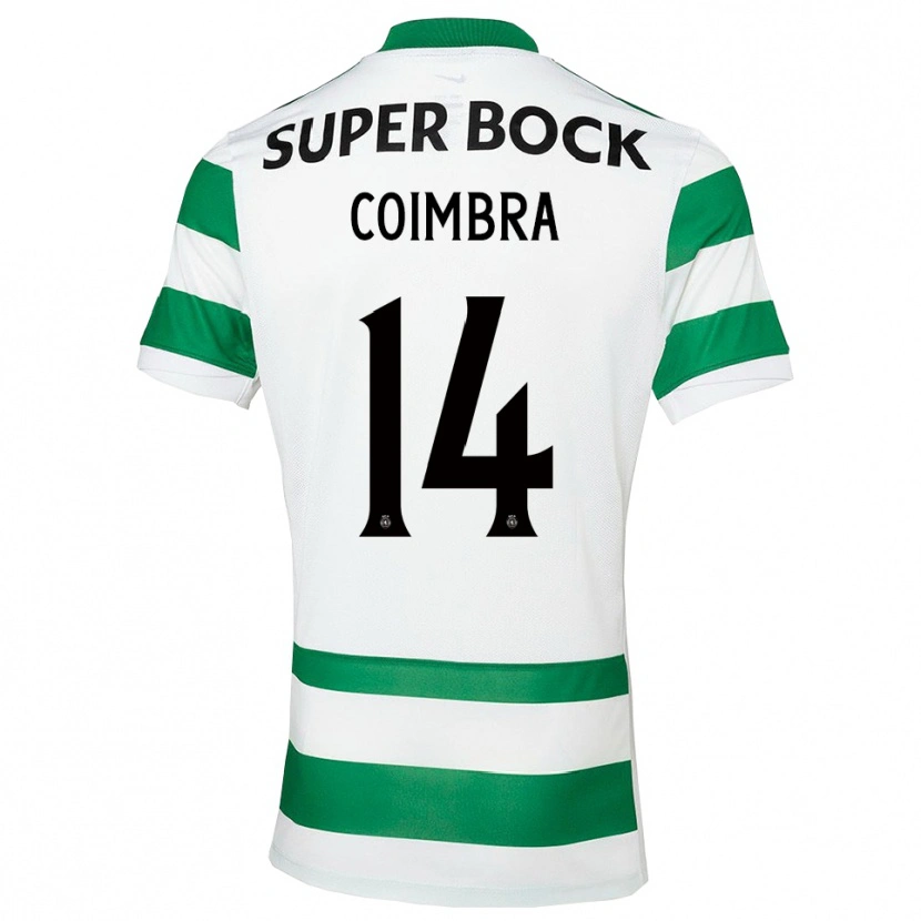 Danxen Niño Camiseta Telmo Coimbra #14 Verde Blanco 1ª Equipación 2025/26 La Camisa México