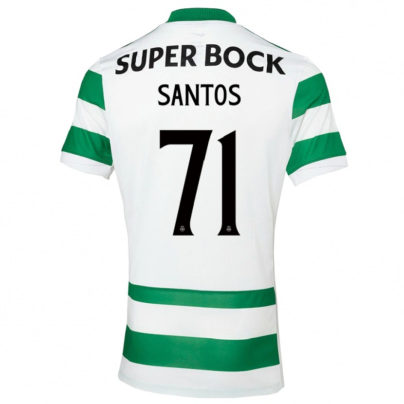 Danxen Niño Camiseta Denilson Santos #71 Verde Blanco 1ª Equipación 2025/26 La Camisa México
