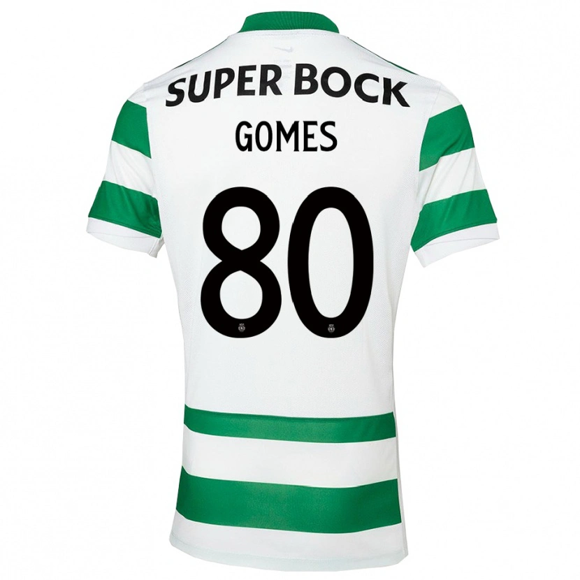 Danxen Niño Camiseta Luís Gomes #80 Verde Blanco 1ª Equipación 2025/26 La Camisa México