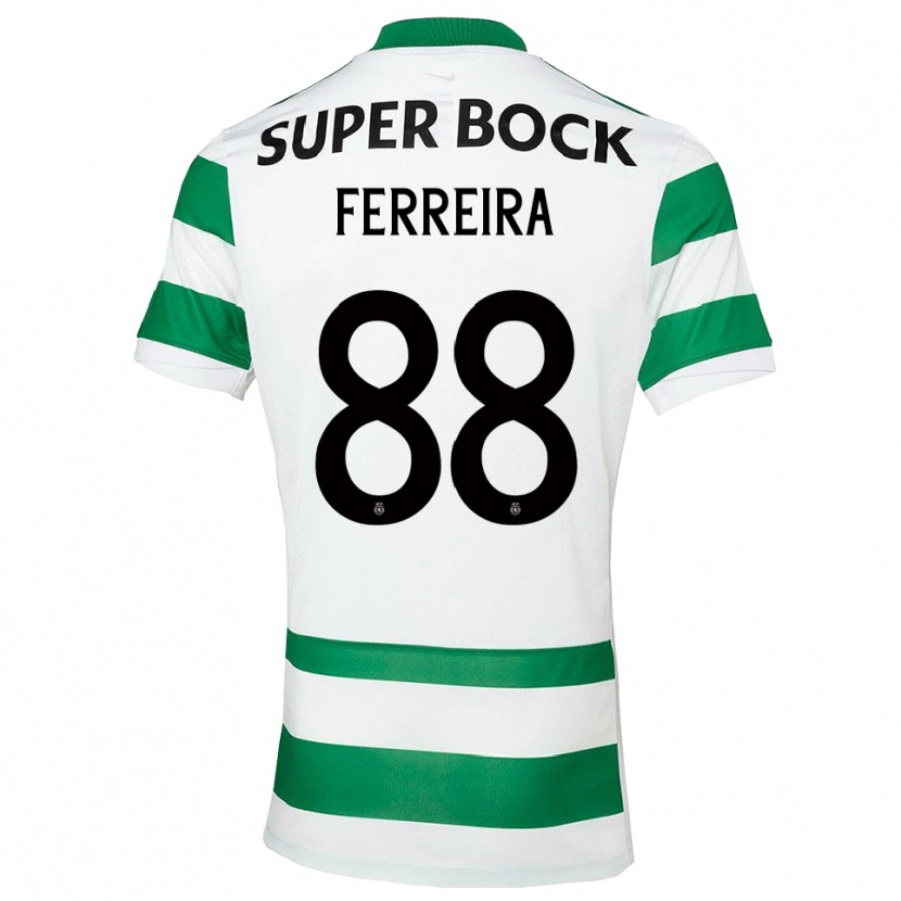 Danxen Niño Camiseta Tiago Ferreira #88 Verde Blanco 1ª Equipación 2025/26 La Camisa México