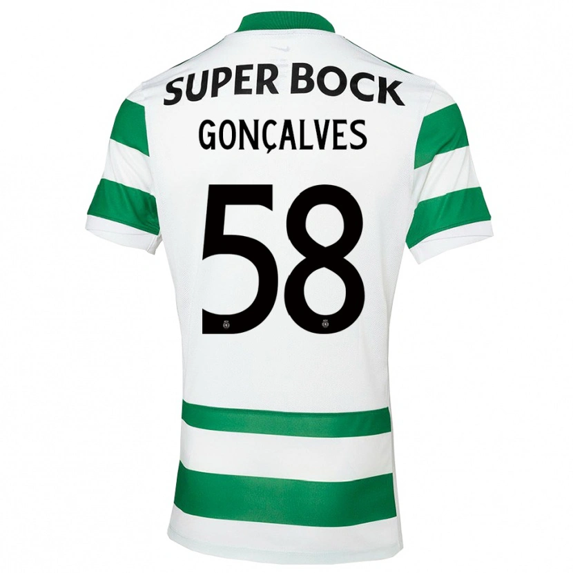 Danxen Niño Camiseta Flávio Gonçalves #58 Verde Blanco 1ª Equipación 2025/26 La Camisa México