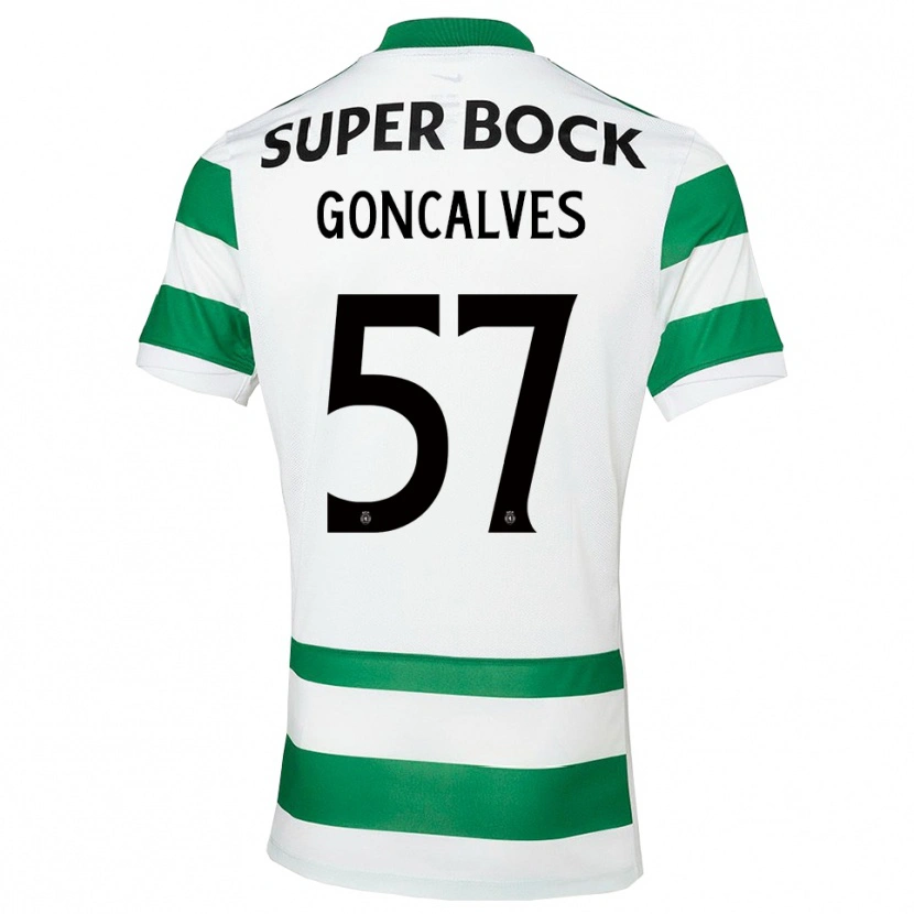 Danxen Niño Camiseta Inês Gonçalves #57 Verde Blanco 1ª Equipación 2025/26 La Camisa México