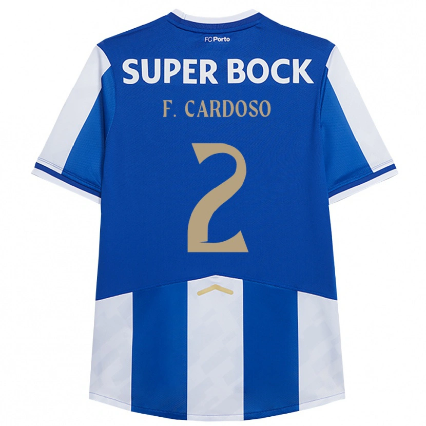 Danxen Niño Camiseta Fábio Cardoso #2 Azul Blanco 1ª Equipación 2025/26 La Camisa México