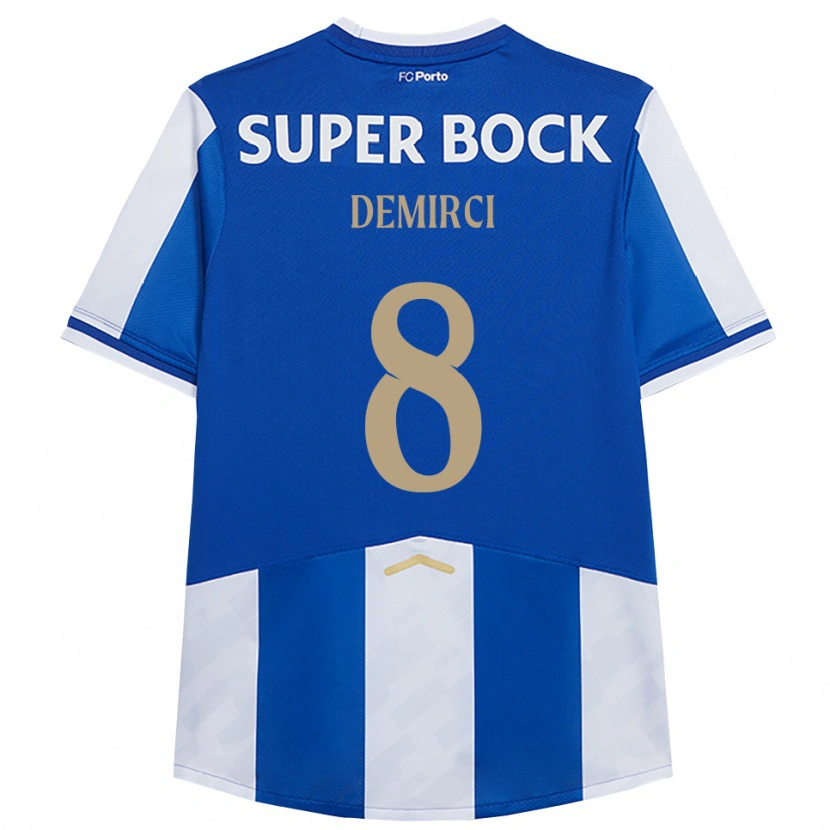 Danxen Niño Camiseta Rayan Demirci #8 Azul Blanco 1ª Equipación 2025/26 La Camisa México