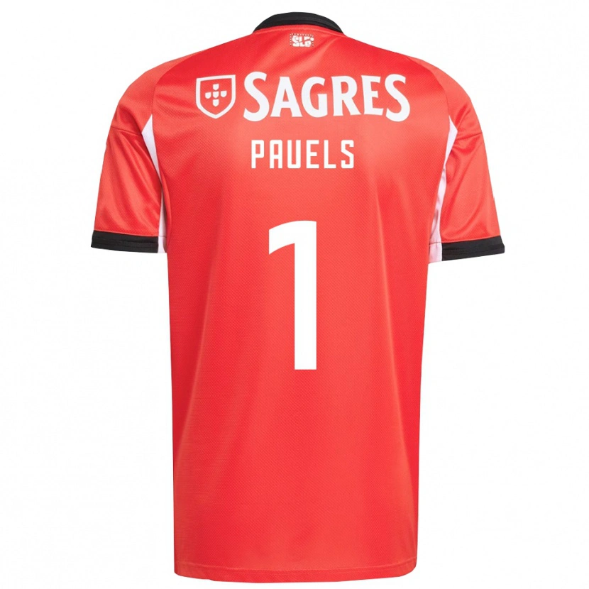 Danxen Niño Camiseta Lena Pauels #1 Rojo Blanco 1ª Equipación 2025/26 La Camisa México