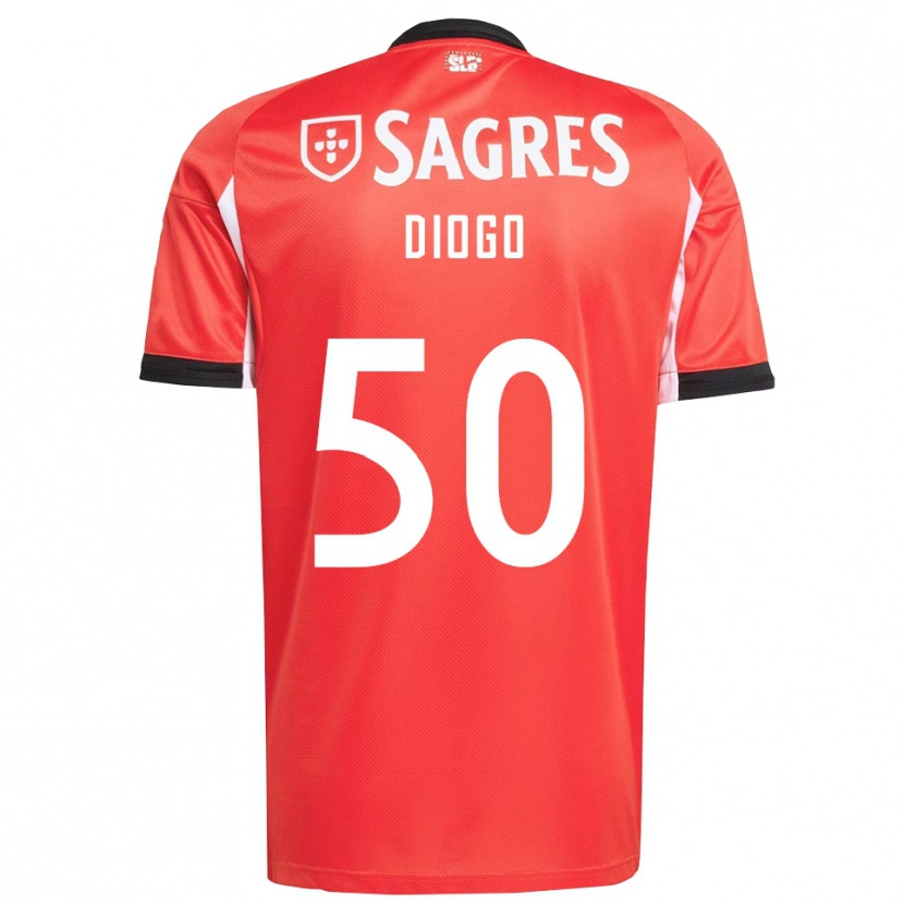Danxen Niño Camiseta Diogo Ferreira #50 Rojo Blanco 1ª Equipación 2025/26 La Camisa México