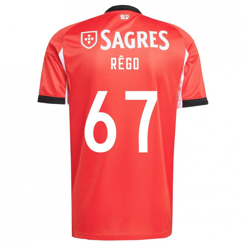 Danxen Niño Camiseta Rodrigo Rêgo #67 Rojo Blanco 1ª Equipación 2025/26 La Camisa México