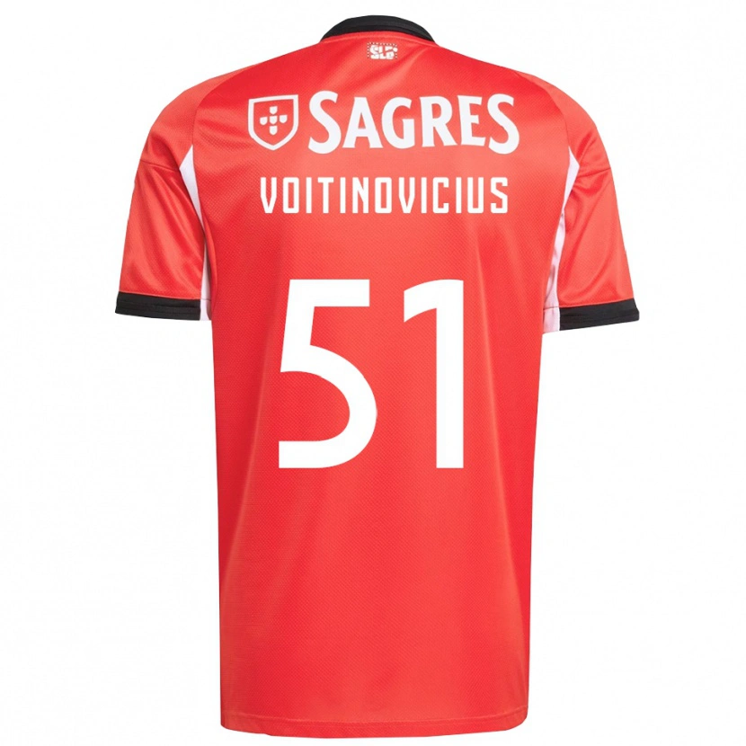 Danxen Niño Camiseta Arnas Voitinovičius #51 Rojo Blanco 1ª Equipación 2025/26 La Camisa México