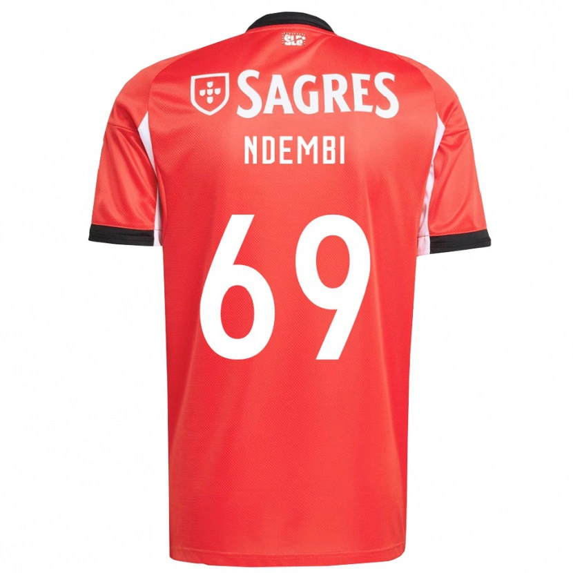 Danxen Niño Camiseta Michée Ndembi #69 Rojo Blanco 1ª Equipación 2025/26 La Camisa México