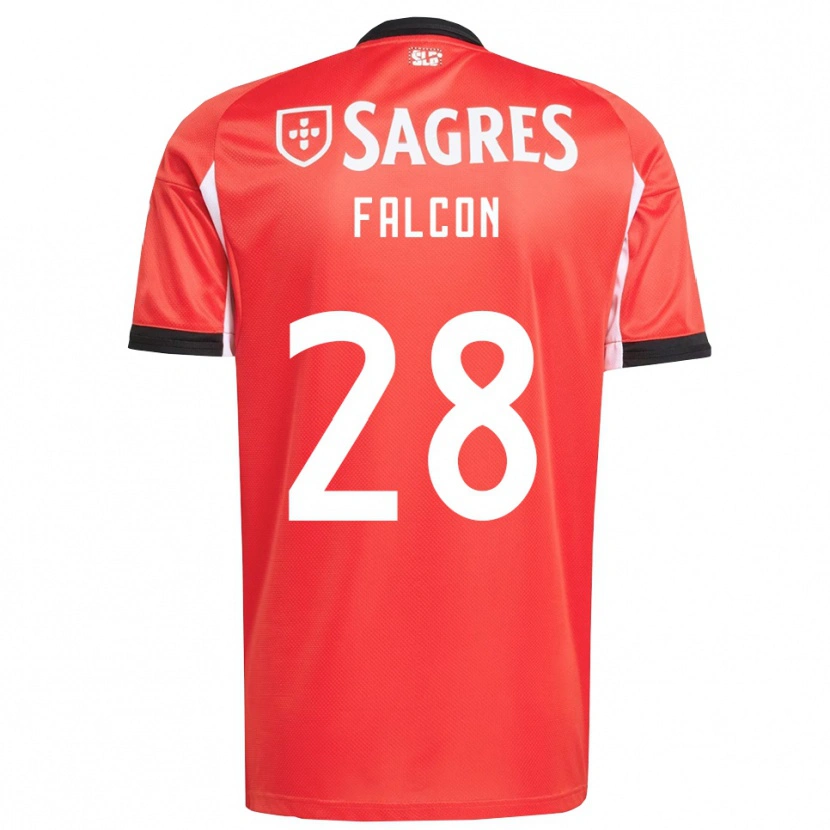 Danxen Niño Camiseta Andrea Falcón #28 Rojo Blanco 1ª Equipación 2025/26 La Camisa México