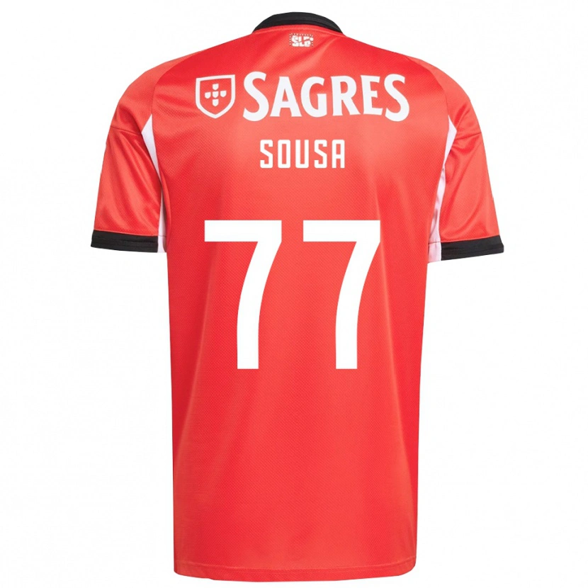 Danxen Niño Camiseta Gerson Sousa #77 Rojo Blanco 1ª Equipación 2025/26 La Camisa México
