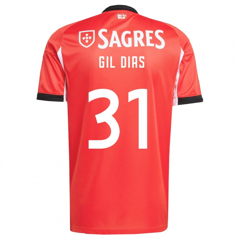 Danxen Niño Camiseta Gil Dias #31 Rojo Blanco 1ª Equipación 2025/26 La Camisa México