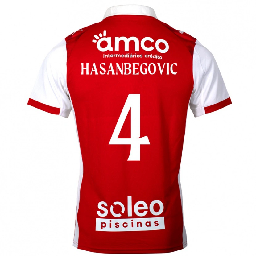 Danxen Niño Camiseta Melisa Hasanbegović #4 Rojo Blanco 1ª Equipación 2025/26 La Camisa México