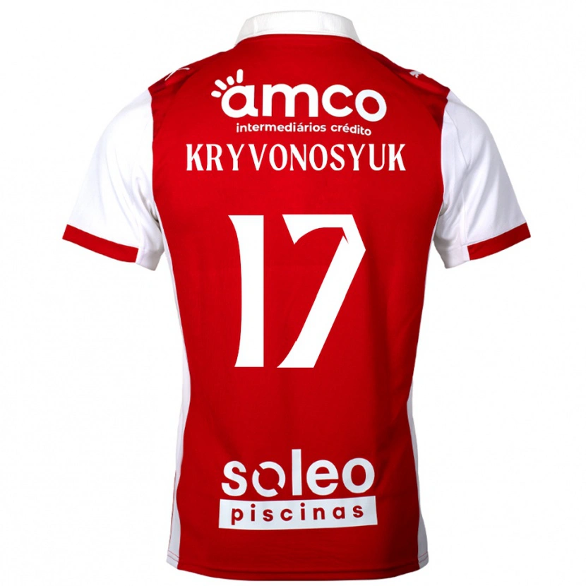 Danxen Niño Camiseta Leonardo Kryvonosyuk #17 Rojo Blanco 1ª Equipación 2025/26 La Camisa México