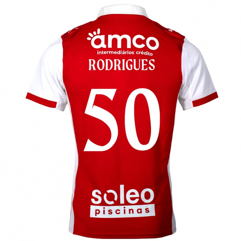 Danxen Niño Camiseta Diego Rodrigues #50 Rojo Blanco 1ª Equipación 2025/26 La Camisa México