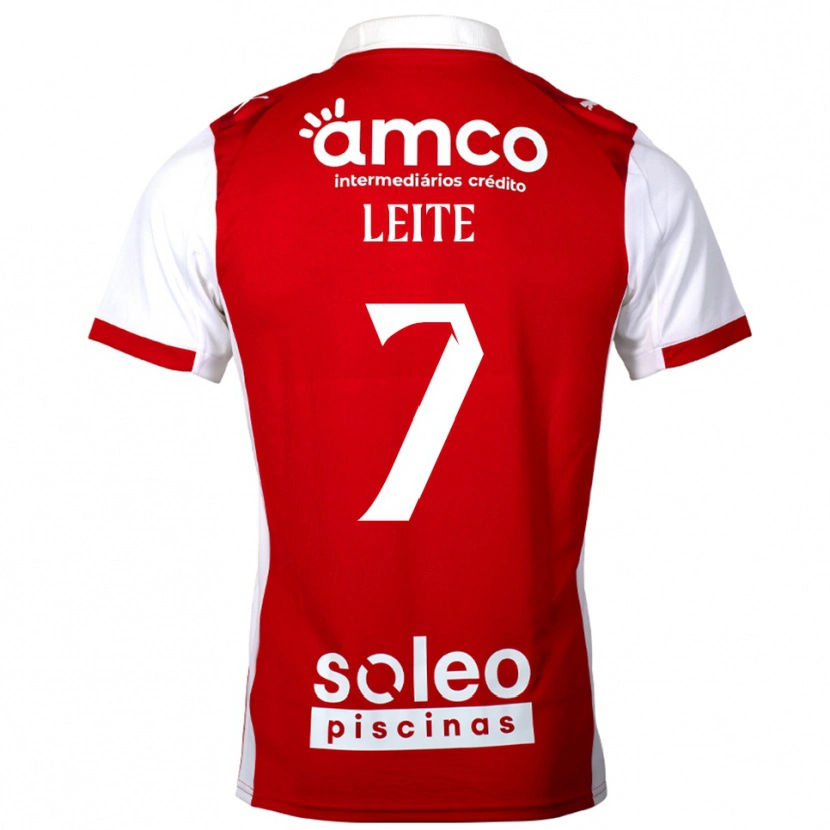 Danxen Niño Camiseta Afonso Leite #7 Rojo Blanco 1ª Equipación 2025/26 La Camisa México