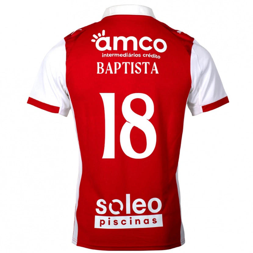 Danxen Niño Camiseta Tiago Baptista #18 Rojo Blanco 1ª Equipación 2025/26 La Camisa México