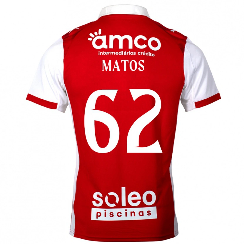 Danxen Niño Camiseta Nuno Matos #62 Rojo Blanco 1ª Equipación 2025/26 La Camisa México