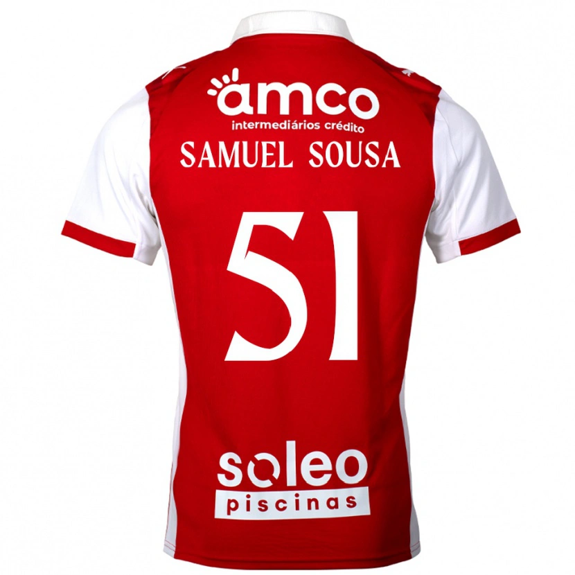 Danxen Niño Camiseta Samu Sousa #51 Rojo Blanco 1ª Equipación 2025/26 La Camisa México