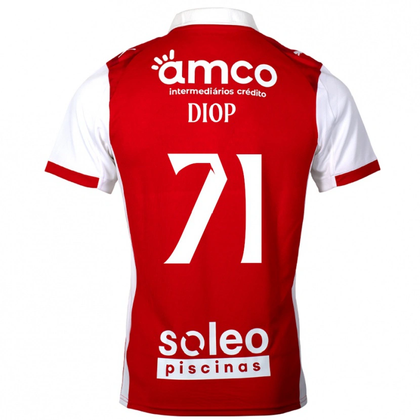Danxen Niño Camiseta Mamadou Diop #71 Rojo Blanco 1ª Equipación 2025/26 La Camisa México