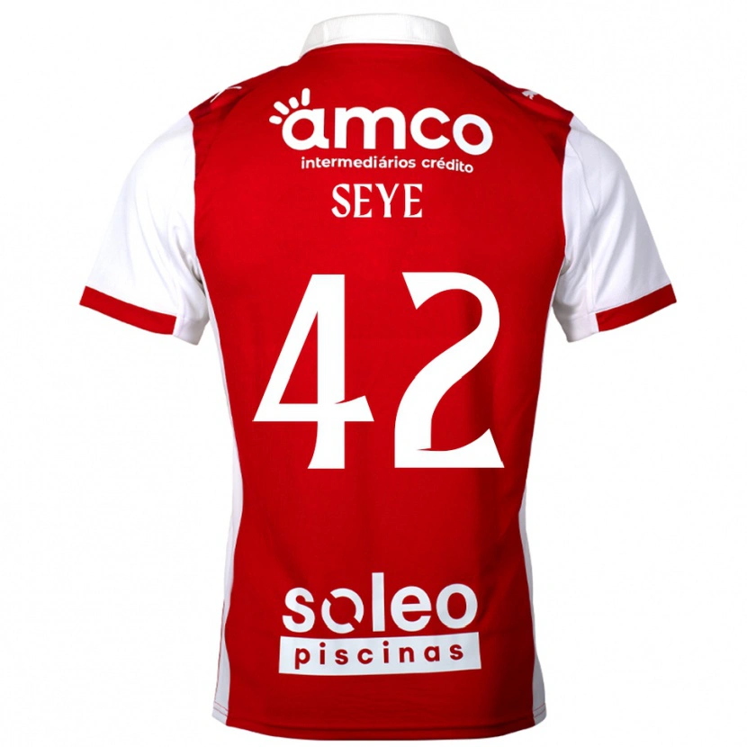 Danxen Niño Camiseta Modou Seye #42 Rojo Blanco 1ª Equipación 2025/26 La Camisa México