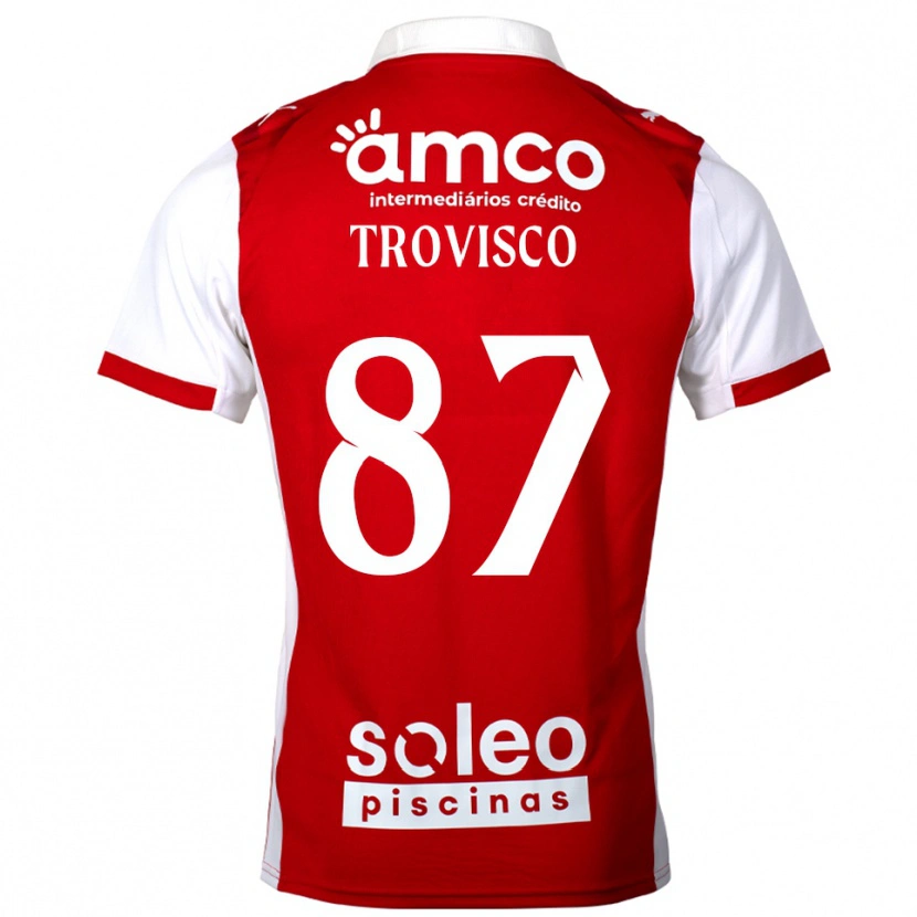 Danxen Niño Camiseta João Trovisco #87 Rojo Blanco 1ª Equipación 2025/26 La Camisa México