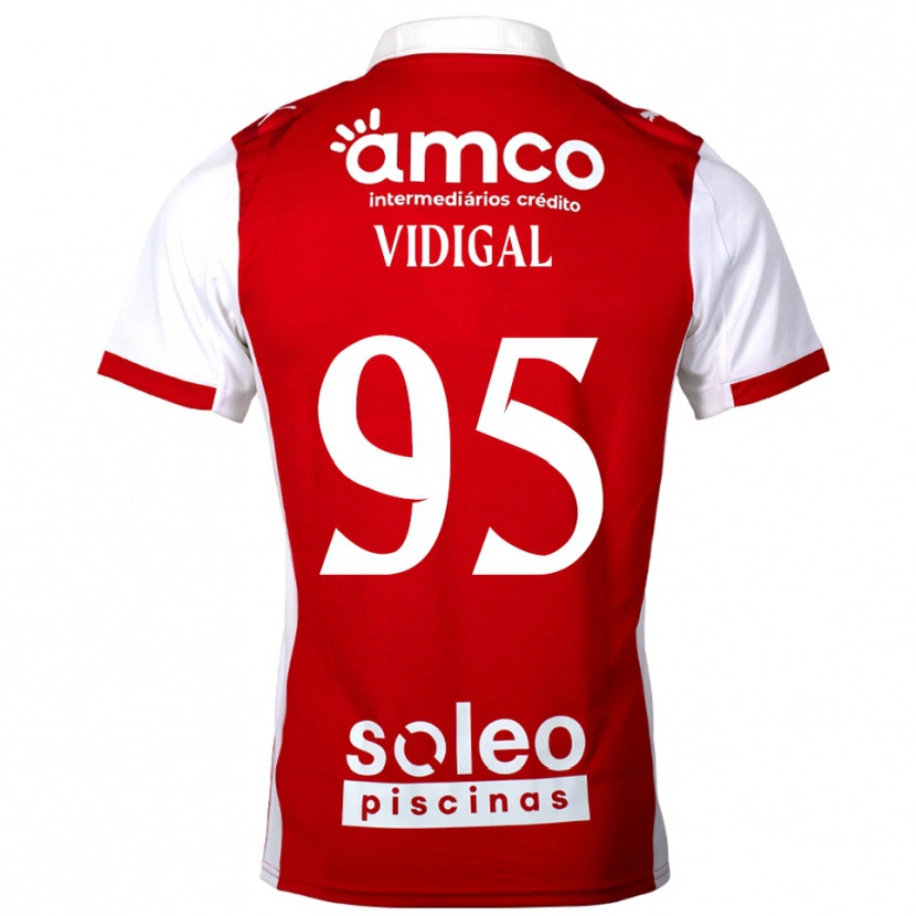 Danxen Niño Camiseta Sandro Vidigal #95 Rojo Blanco 1ª Equipación 2025/26 La Camisa México