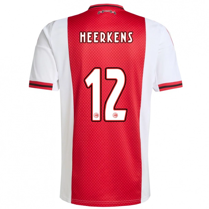 Danxen Niño Camiseta Joeri Heerkens #12 Rojo Blanco 1ª Equipación 2025/26 La Camisa México