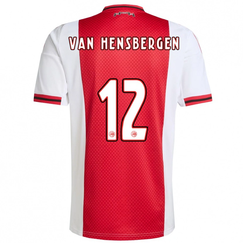 Danxen Niño Camiseta Jade Van Hensbergen #12 Rojo Blanco 1ª Equipación 2025/26 La Camisa México