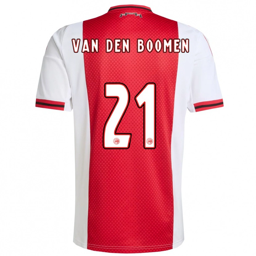 Danxen Niño Camiseta Branco Van Den Boomen #21 Rojo Blanco 1ª Equipación 2025/26 La Camisa México