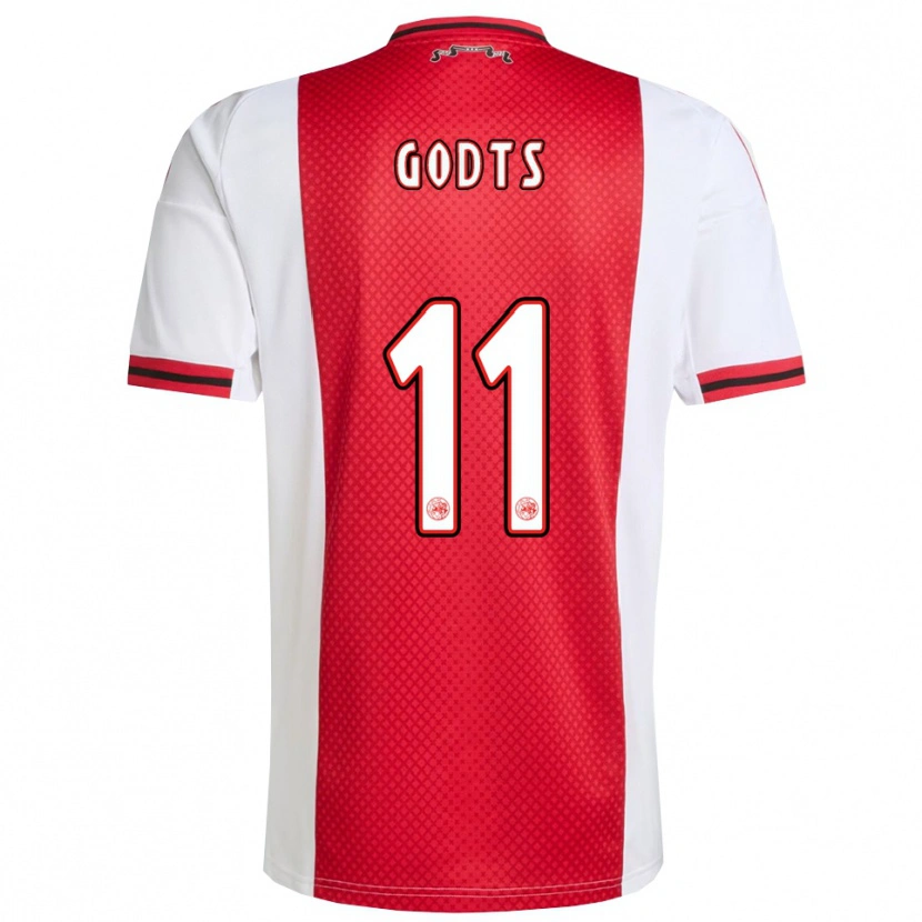 Danxen Niño Camiseta Mika Godts #11 Rojo Blanco 1ª Equipación 2025/26 La Camisa México