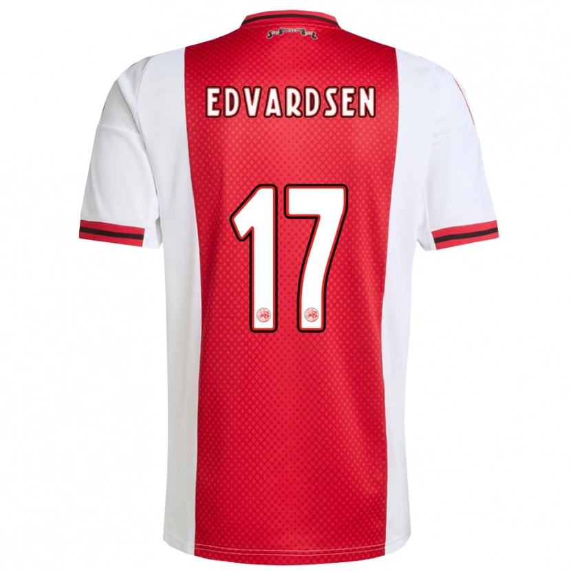 Danxen Niño Camiseta Oliver Edvardsen #17 Rojo Blanco 1ª Equipación 2025/26 La Camisa México