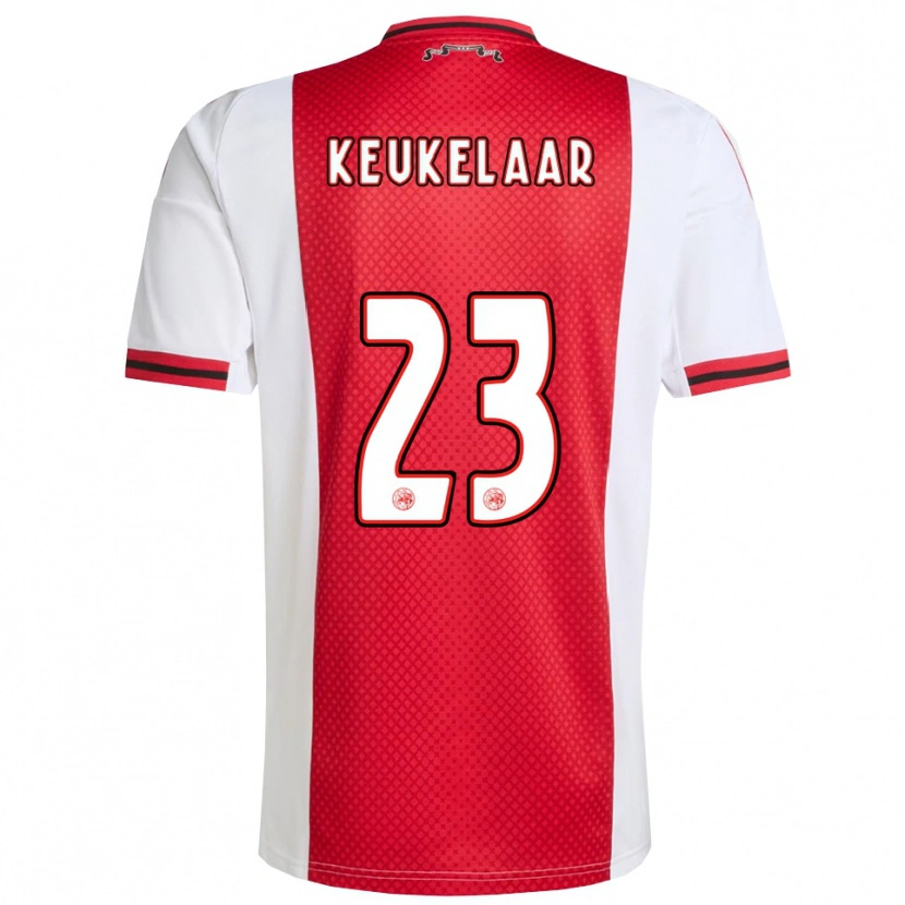 Danxen Niño Camiseta Lotte Keukelaar #23 Rojo Blanco 1ª Equipación 2025/26 La Camisa México
