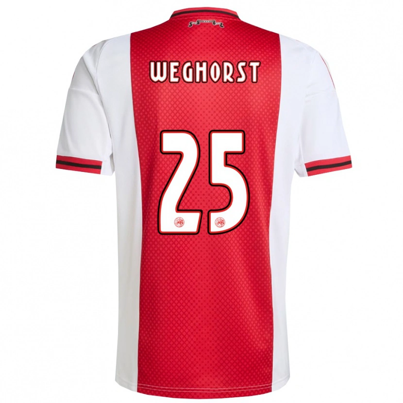 Danxen Niño Camiseta Wout Weghorst #25 Rojo Blanco 1ª Equipación 2025/26 La Camisa México