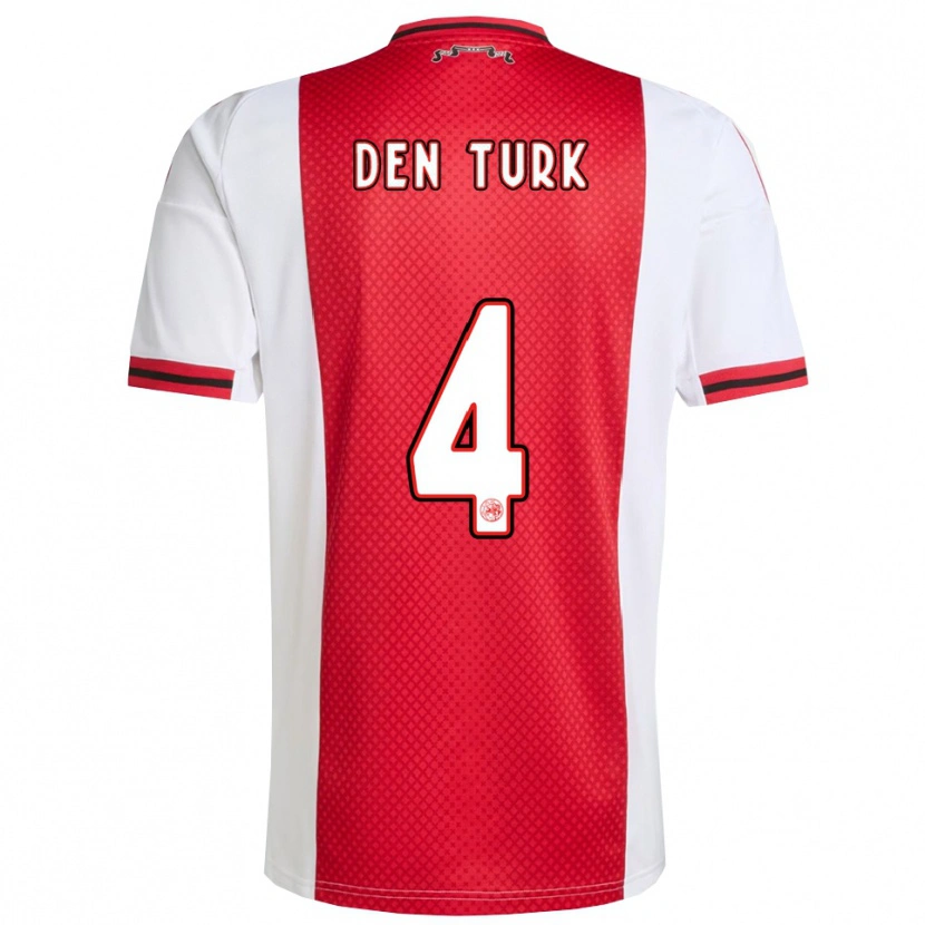 Danxen Niño Camiseta Deau Den Turk #4 Rojo Blanco 1ª Equipación 2025/26 La Camisa México
