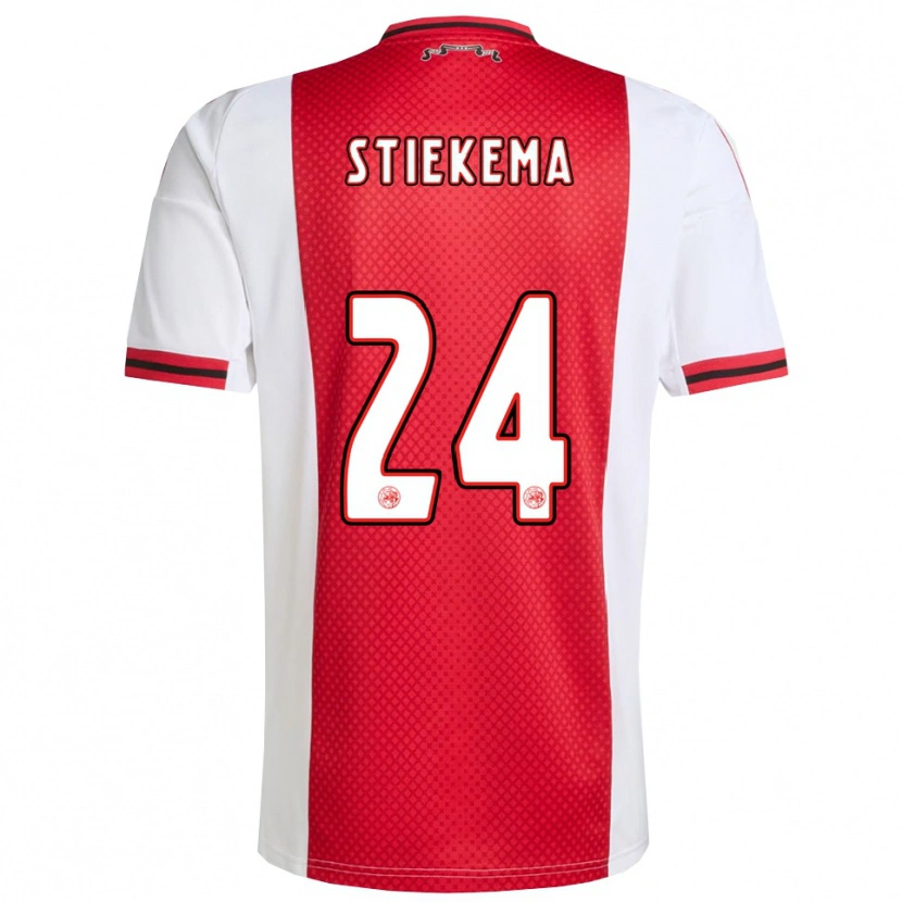 Danxen Niño Camiseta Iris Stiekema #24 Rojo Blanco 1ª Equipación 2025/26 La Camisa México