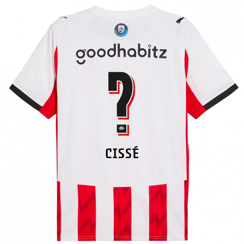 Danxen Niño Camiseta Alseny Cissé #0 Rojo Blanco 1ª Equipación 2025/26 La Camisa México