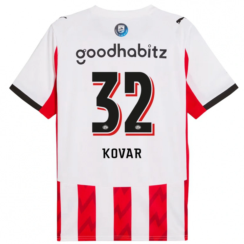 Danxen Niño Camiseta Matej Kovar #32 Rojo Blanco 1ª Equipación 2025/26 La Camisa México