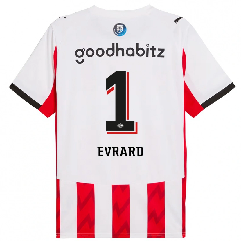 Danxen Niño Camiseta Nicky Evrard #1 Rojo Blanco 1ª Equipación 2025/26 La Camisa México