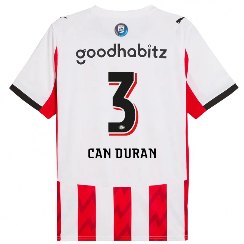 Danxen Niño Camiseta Emre Can Duran #3 Rojo Blanco 1ª Equipación 2025/26 La Camisa México