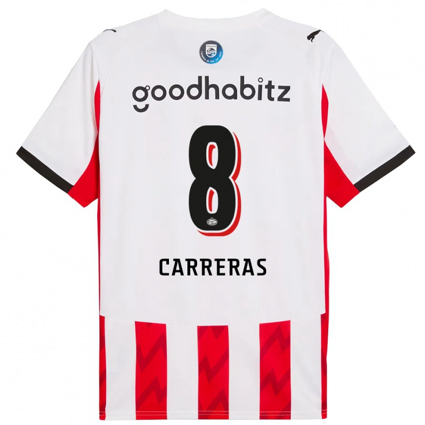 Danxen Niño Camiseta Georgina Carreras #8 Rojo Blanco 1ª Equipación 2025/26 La Camisa México