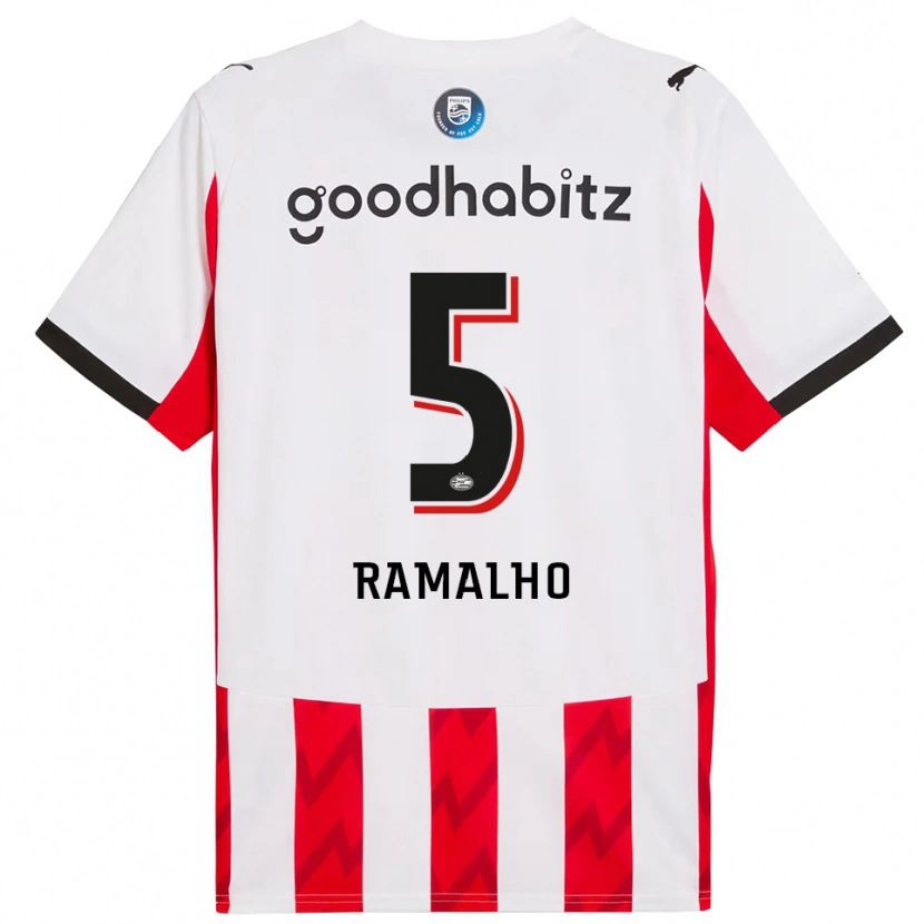 Danxen Niño Camiseta Andre Ramalho #5 Rojo Blanco 1ª Equipación 2025/26 La Camisa México