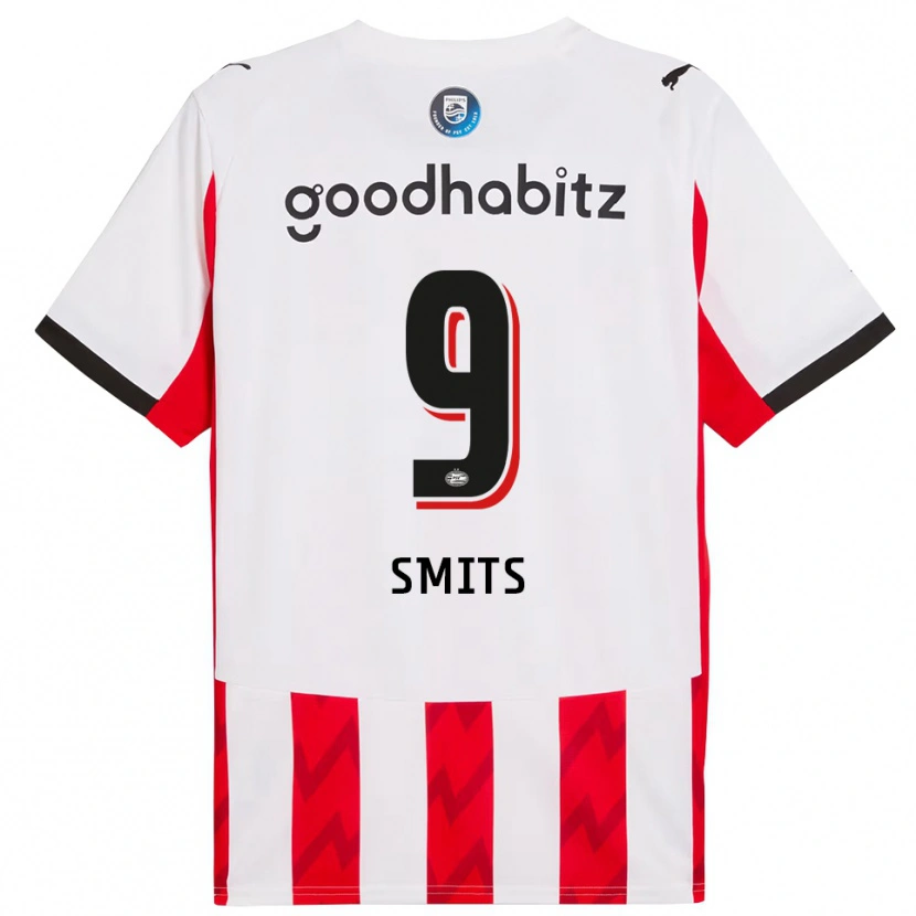 Danxen Niño Camiseta Joëlle Smits #9 Rojo Blanco 1ª Equipación 2025/26 La Camisa México