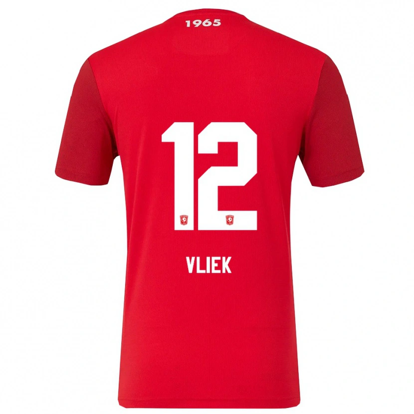 Danxen Niño Camiseta Leonie Vliek #12 Rojo Blanco 1ª Equipación 2025/26 La Camisa México