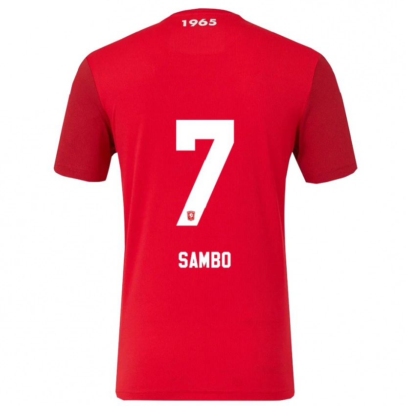 Danxen Niño Camiseta Giandro Sambo #7 Rojo Blanco 1ª Equipación 2025/26 La Camisa México