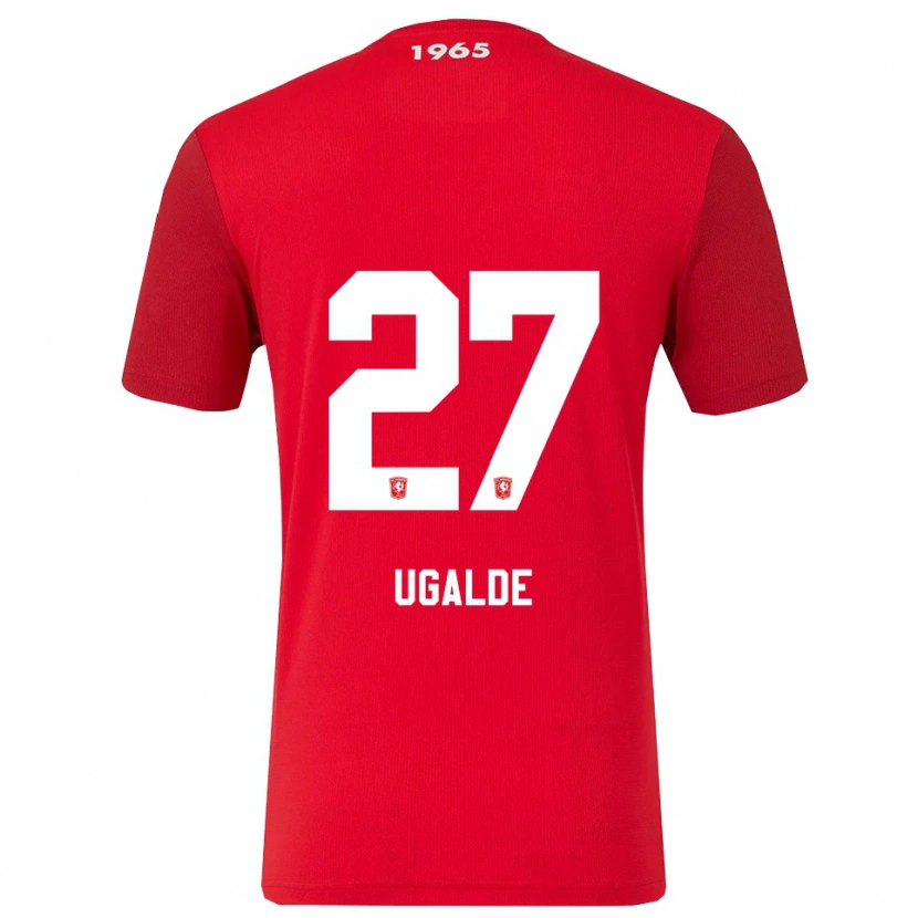 Danxen Niño Camiseta Manfred Ugalde #27 Rojo Blanco 1ª Equipación 2025/26 La Camisa México