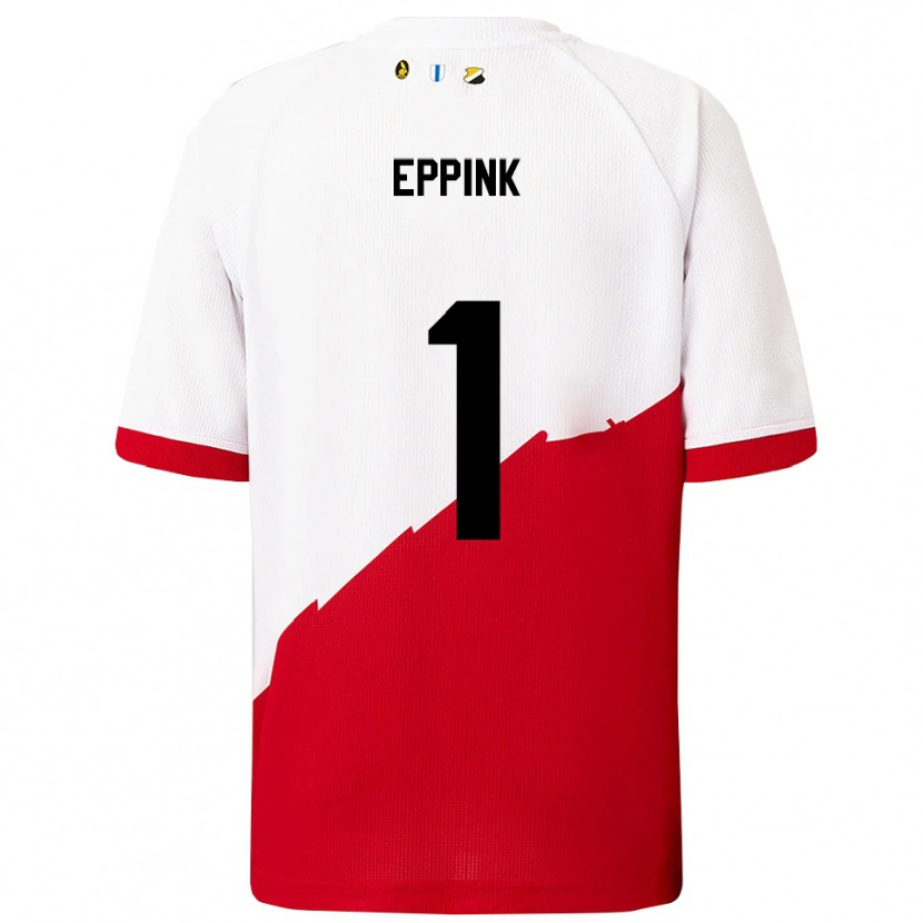 Danxen Niño Camiseta Mees Eppink #1 Blanco Rojo 1ª Equipación 2025/26 La Camisa México