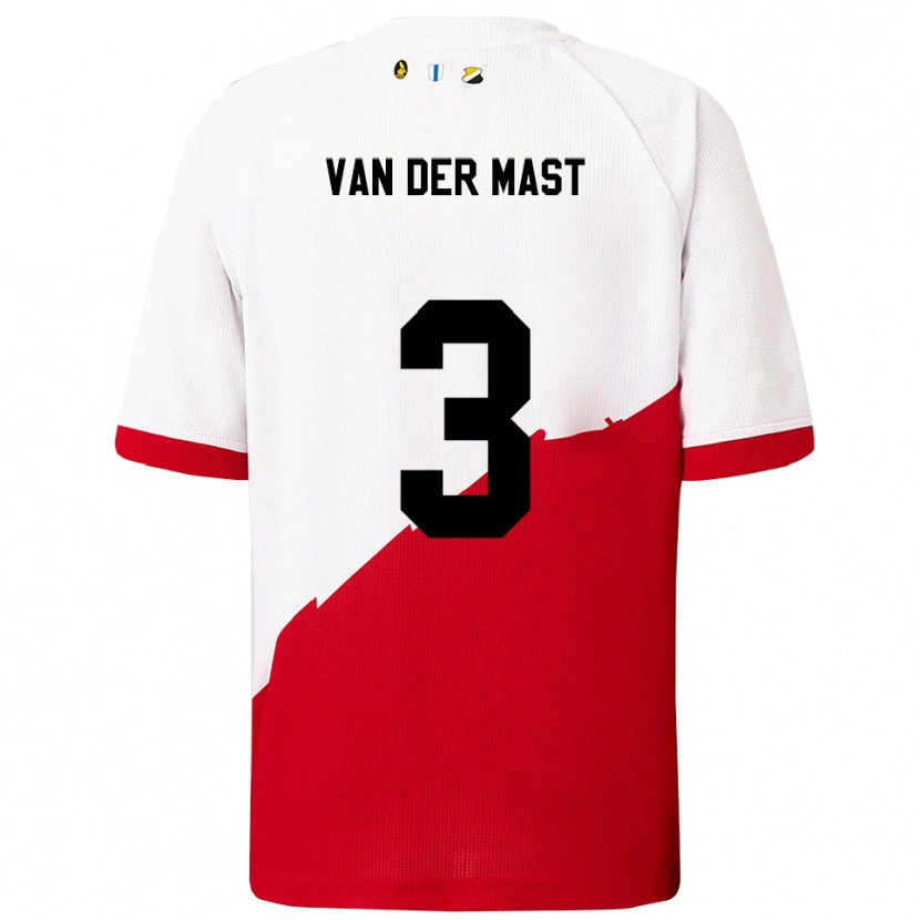 Danxen Niño Camiseta Hylke Van Der Mast #3 Blanco Rojo 1ª Equipación 2025/26 La Camisa México