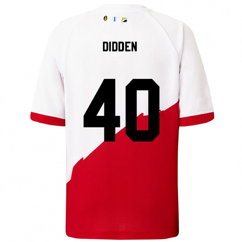 Danxen Niño Camiseta Matisse Didden #40 Blanco Rojo 1ª Equipación 2025/26 La Camisa México